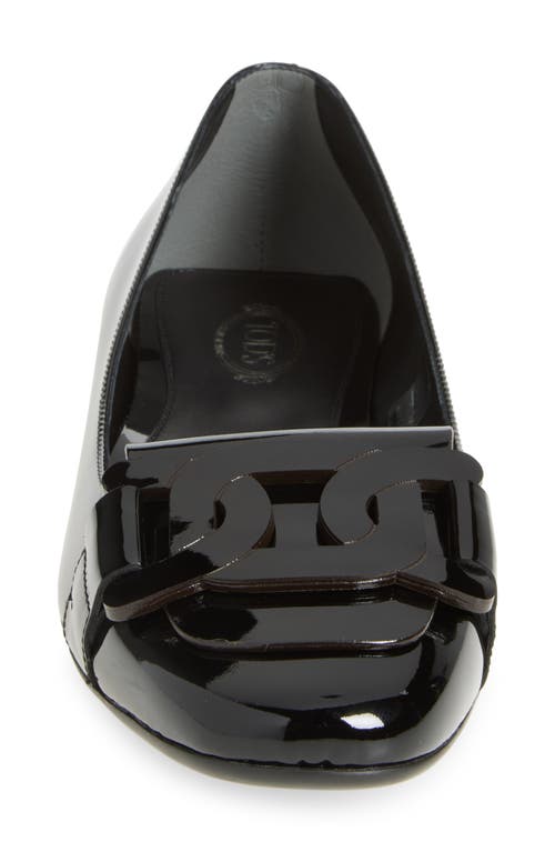 Tod's Womens Tods Gomma Patent-leather Ballet Flats In Nero