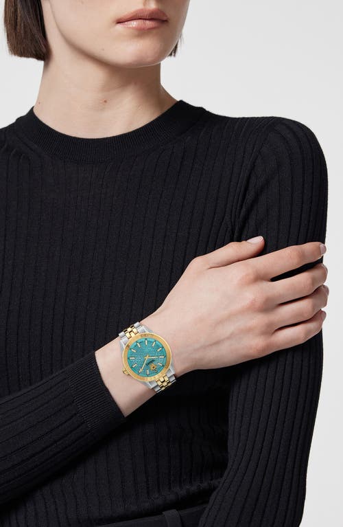 Versace V-code 36mm In Two Tone