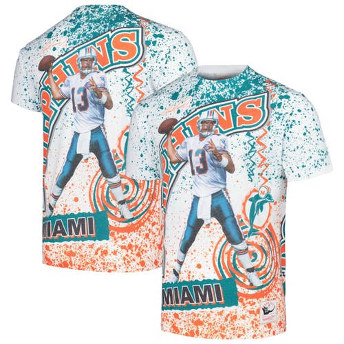 Men's Mitchell & Ness Dan Marino Aqua/Orange Miami Dolphins 1984 Split Legacy Replica Jersey