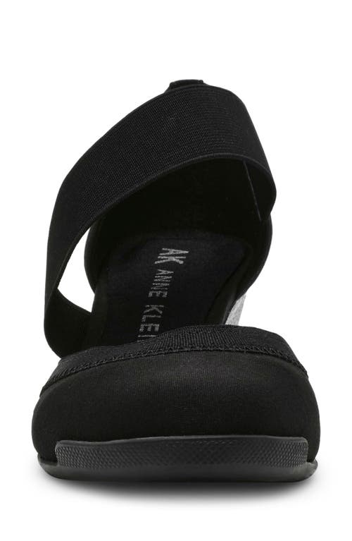 Anne Klein Tiffy Wedge Heel Pump In Black Stretch