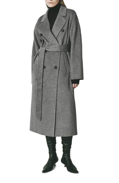 Shop Rue Sophie Martine Wool Blend Coat In Grey