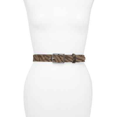 Rag & Bone Boyfriend Zebra Print Genuine Calf Hair Belt, Taupezebr