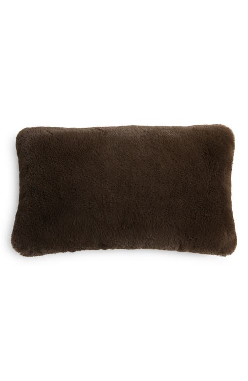 UnHide Squish Fleece Lumbar Pillow in Chocolate Hare at Nordstrom