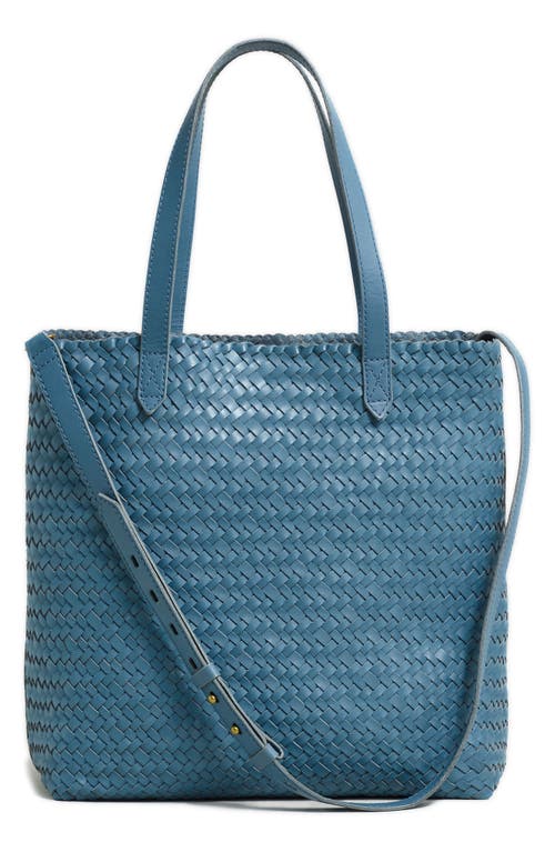 The Medium Transport Tote: Woven Leather Edition in Burnished Caramel