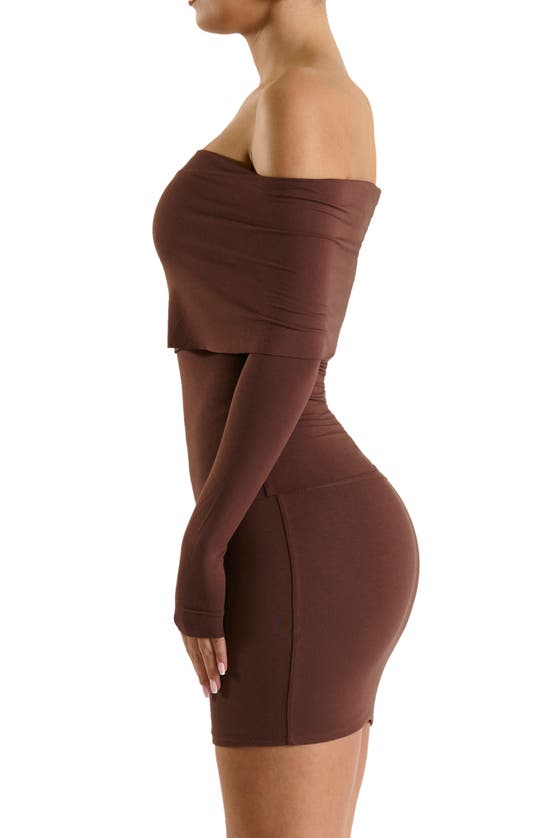 Shop N By Naked Wardrobe Naked Wardrobe Go Off The Shoulder Top In Chocolate
