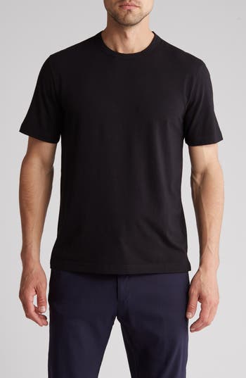 14th & Union Crewneck Cotton & Modal T-shirt In Black