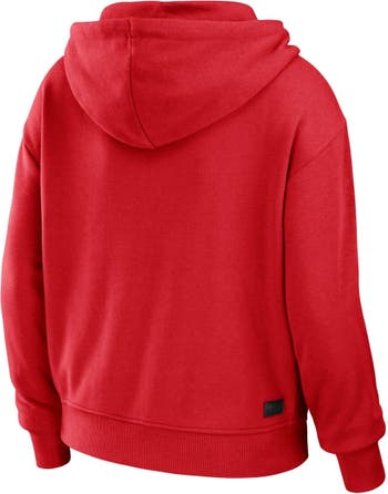 Women's WEAR by Erin Andrews Red Chicago Bulls Color-Block Full-Zip Hoodie