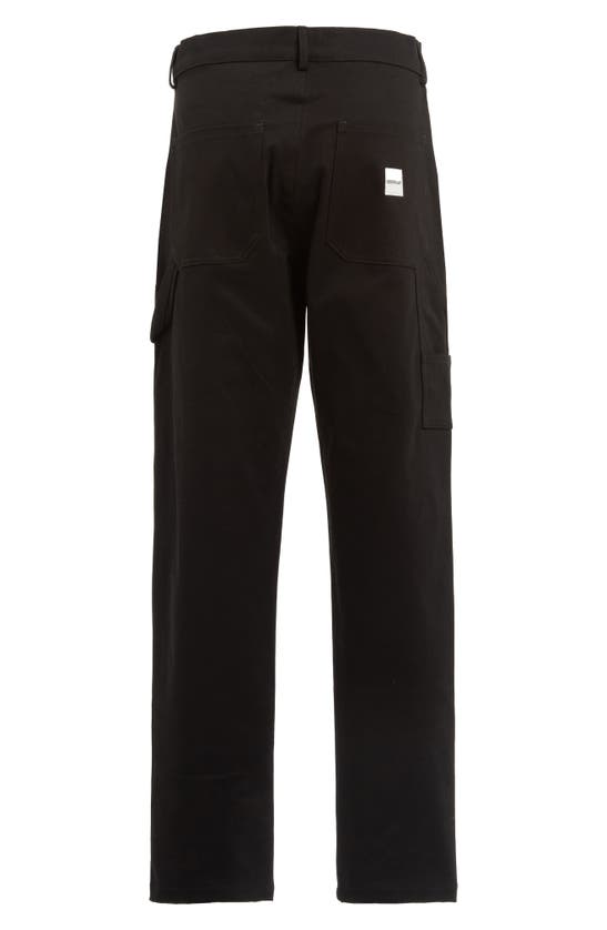 Shop Cat Wwr Stonewash Straight Leg Carpenter Pants In Black Stone