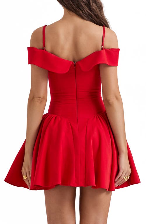 Shop House Of Cb Elida Off The Shoulder Minidress In Salsa