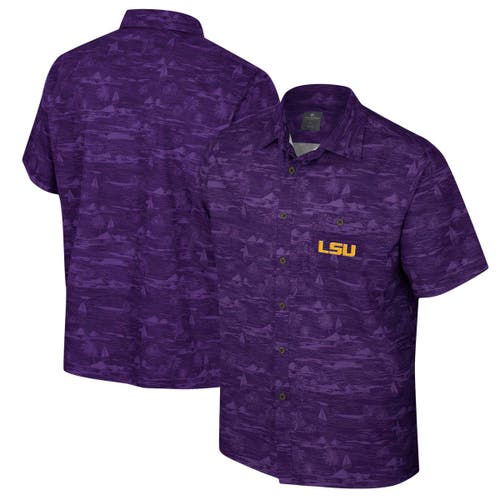 Men's Colosseum Purple LSU Tigers Ozark Button-Up Shirt