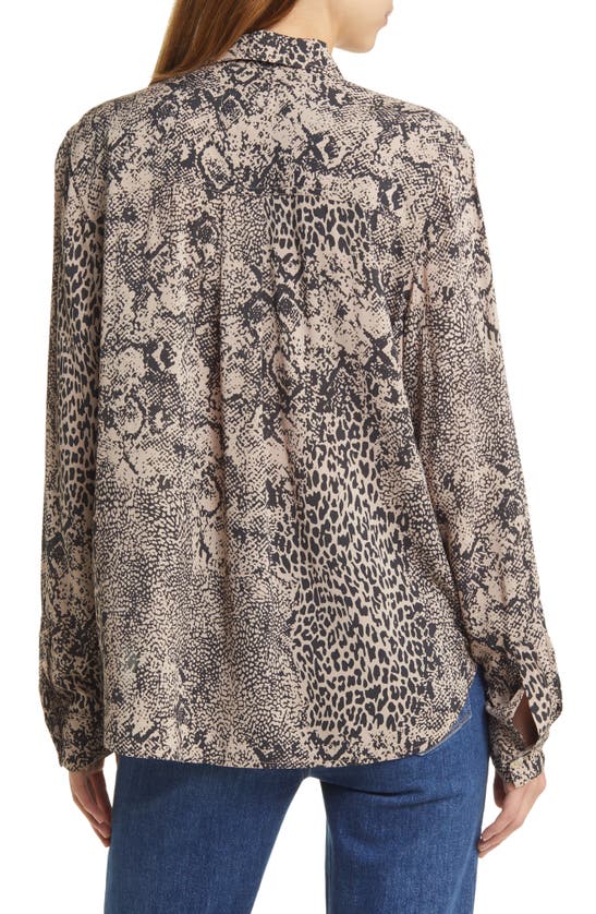 Shop Rails Josephine Print Button-up Shirt In Taupe Mixed Animal