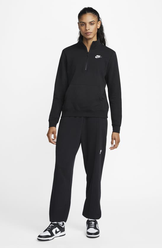 Shop Nike Sportswear Club Fleece Quarter Zip Pullover In Black