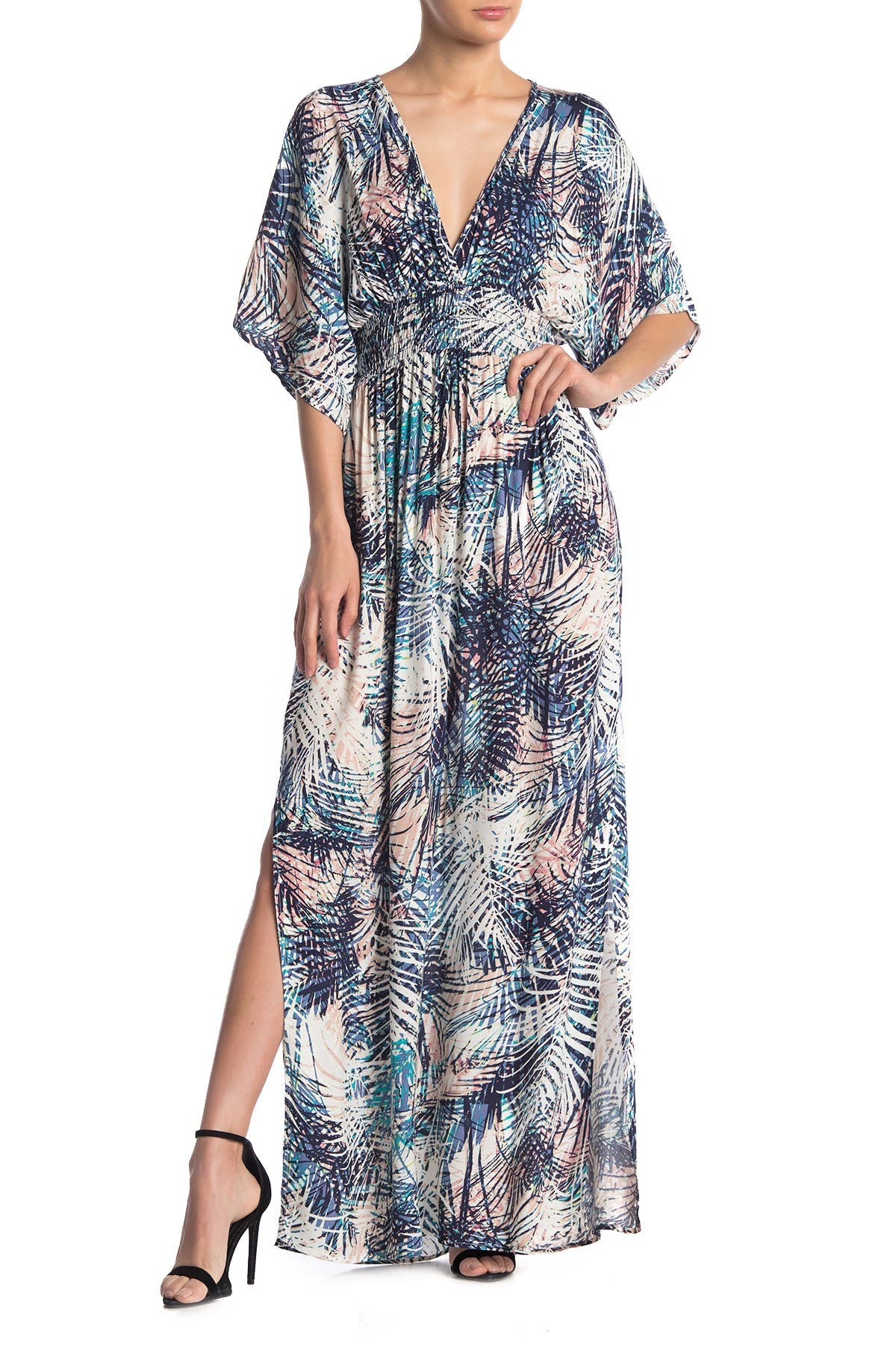 love stitch gauze kimono maxi dress