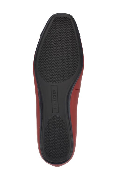 Tommy Hilfiger Bekim Cap Toe Flat In Dark Red