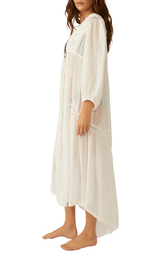 Shop Free People Lace Clip Dot Robe In Ivory