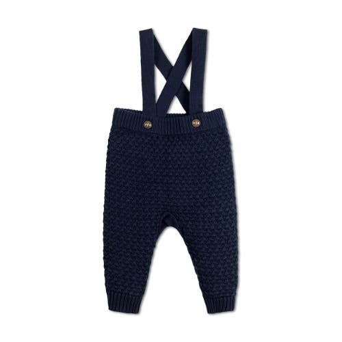 Hope & Henry Kids'  Baby Organic Sweater Overall, Infant In Navy Basketweave