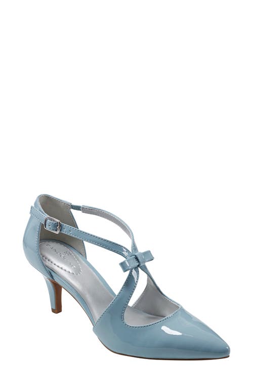 Shop Bandolino Zeffer Kitten Heel Pump In Light Blue Shiny