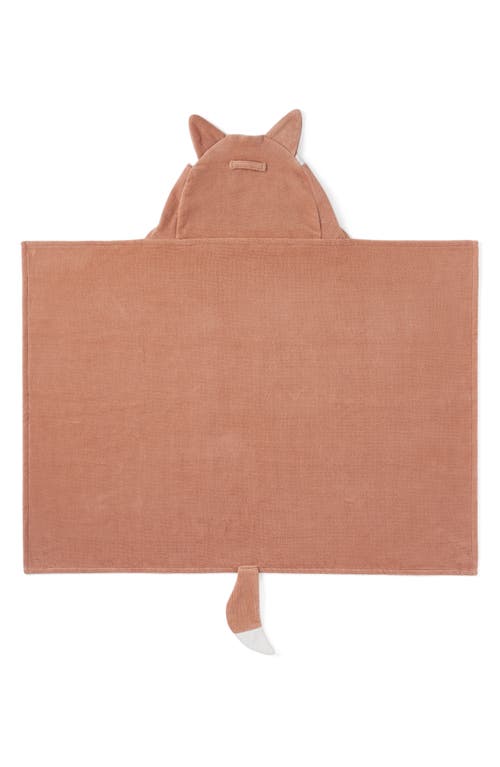 Elegant Baby Terry Velour Hooded Fox Towel In Rust