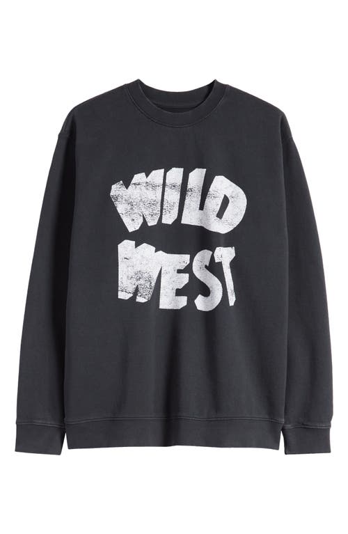 Wild West Ombré Cotton Graphic Sweatshirt in Black