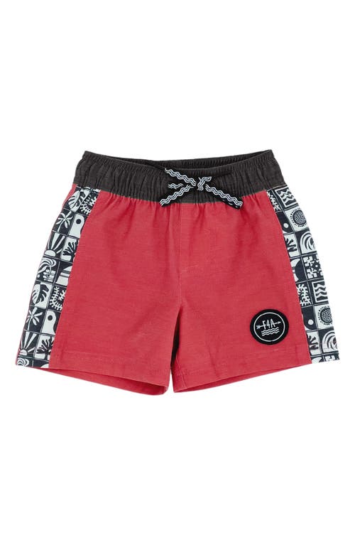 Feather 4 Arrow Beach Tile Volley Swim Trunks Chili Pepper at Nordstrom,