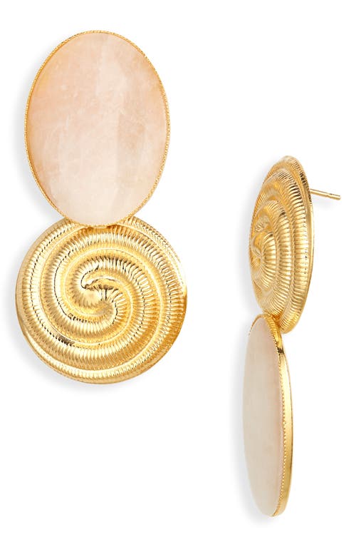 DESTREE Sonia Whirlpool Pink Quartz Drop Earrings in Gold at Nordstrom