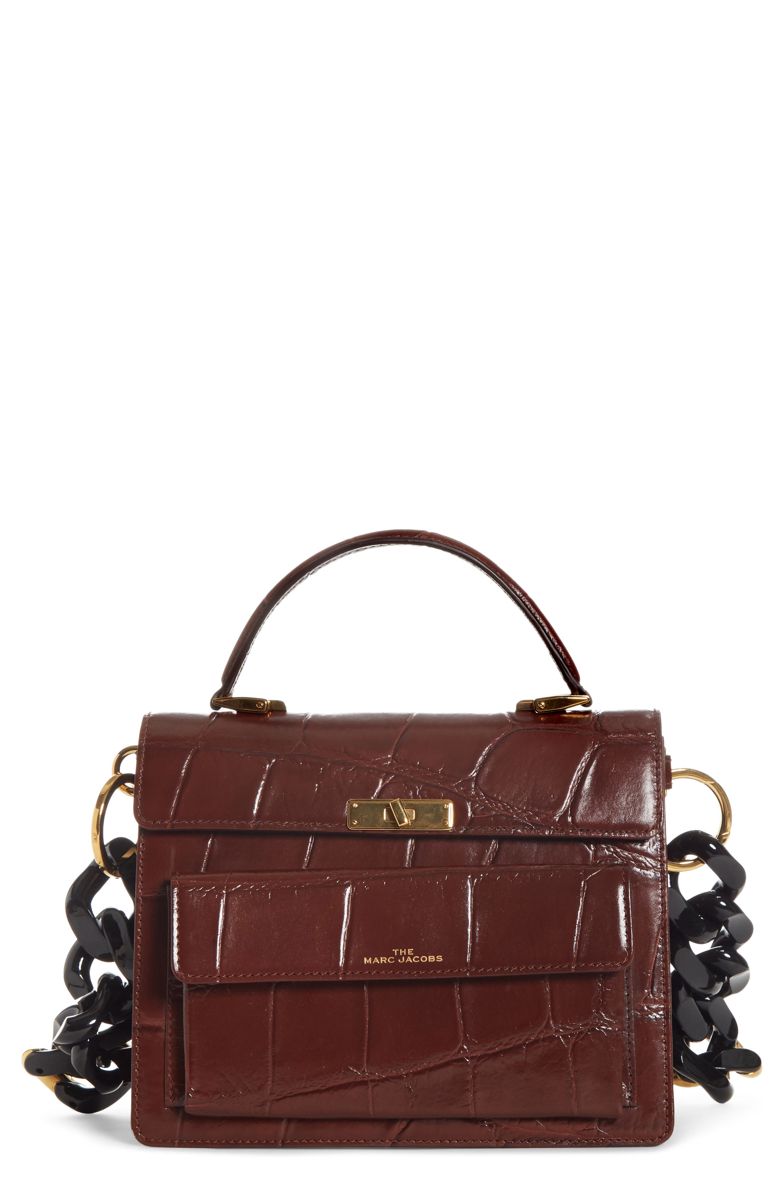 embossed leather shoulder bag