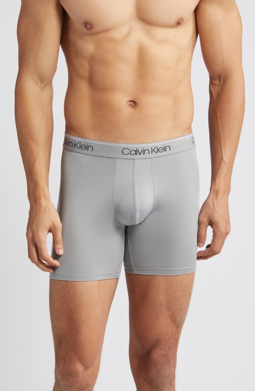 Calvin Klein 3-pack Low Rise Microfiber Stretch Boxer Briefs In Gray