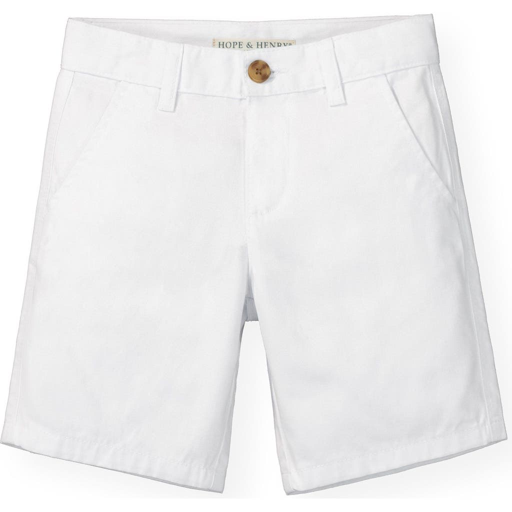 Hope & Henry Boys' Organic Cotton Stretch Chino Short, Infant In White