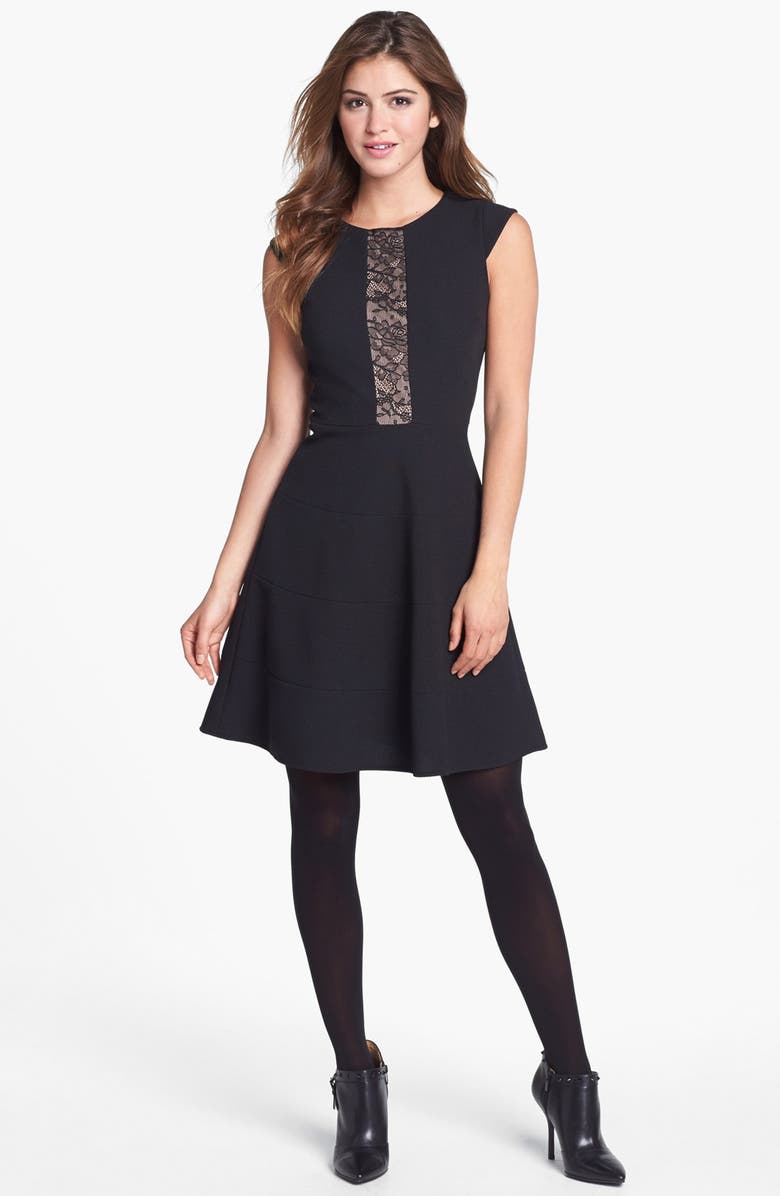 Betsey Johnson Lace Inset Fit & Flare Dress (Online Only) | Nordstrom