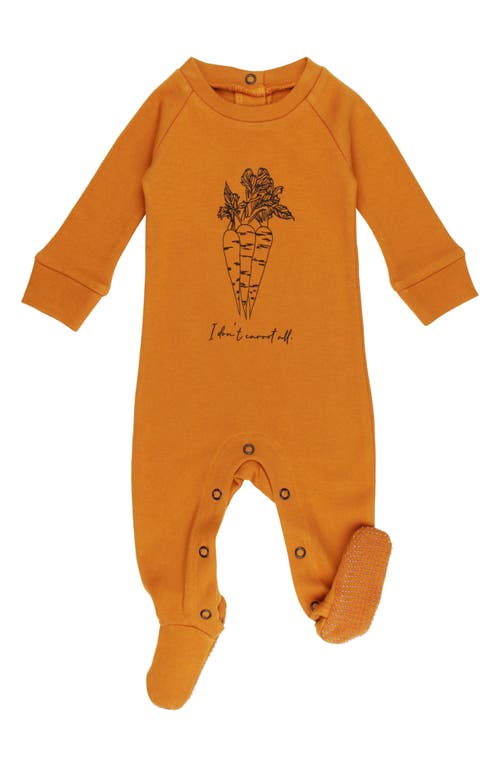 L'Ovedbaby Organic Cotton Graphic Zip Footie Butternut Carrots at Nordstrom,