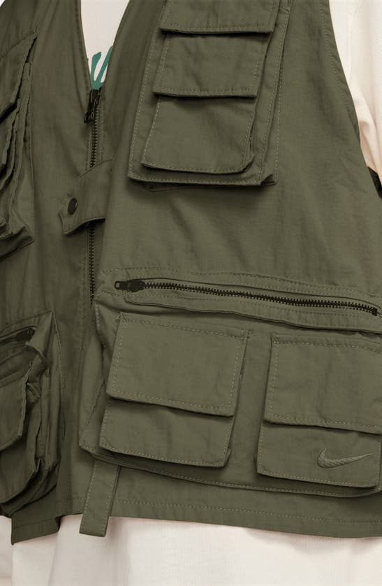 Shop Nike Life Utility Vest In Cargo Khaki/ Cargo Khaki