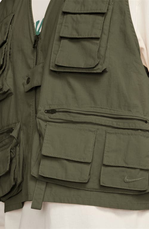 Shop Nike Life Utility Vest In Cargo Khaki/cargo Khaki