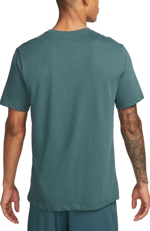 Shop Nike Dri-fit Training T-shirt In Faded Spruce/white
