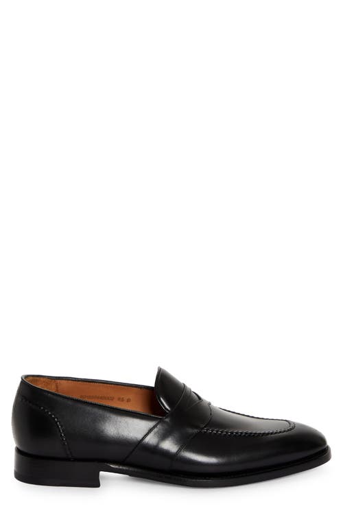 Ralph Lauren Meegan Calfskin Penny Loafer In Black