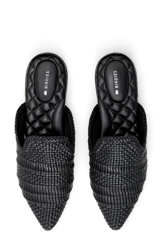 Birdies Dove Woven Pointed Toe Mule In Black Woven