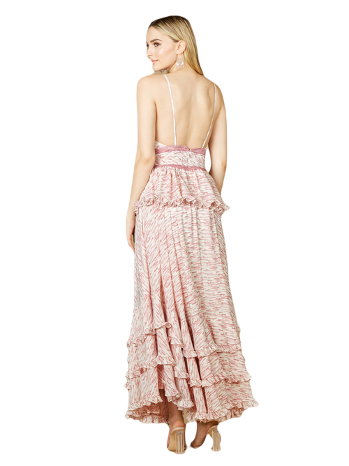 Lara New York Plunging V-neck Print Dress In Pink