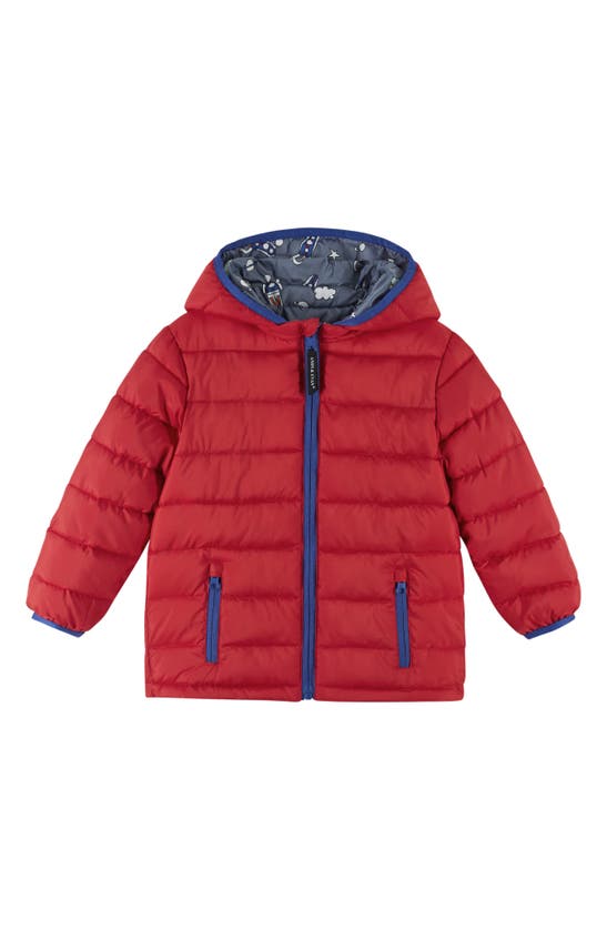 Shop Andy & Evan Kids' Reversible Puffer Jacket In Red Rocket