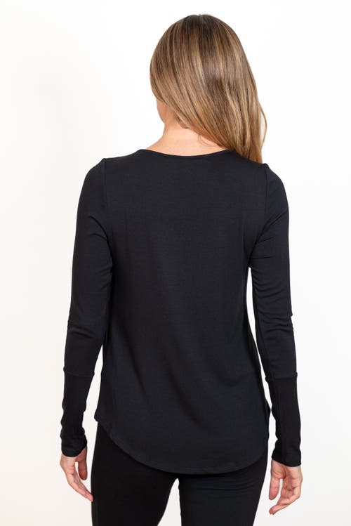 Jjwinks Full Moon Built-in Shelf Lounge & Sleep Long Sleeve Top In Black