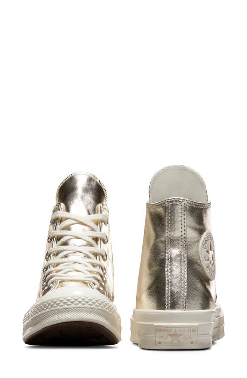 Shop Converse Chuck Taylor® All Star® 70 Metallic High Top Sneaker In Light Gold/egret/egret