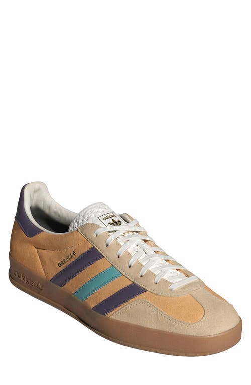 adidas Gazelle Indoor Sneaker in Orange/Violet/Off White 