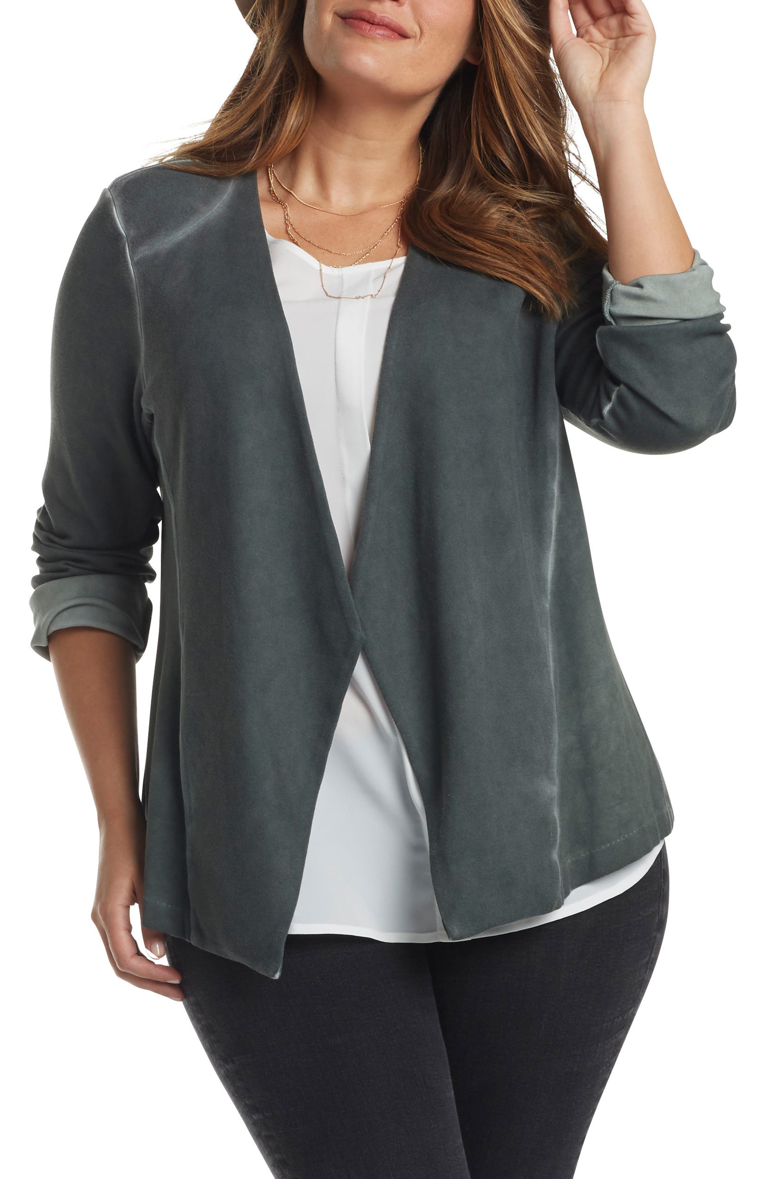 Tart Olga Knit Blazer In Olive Garm