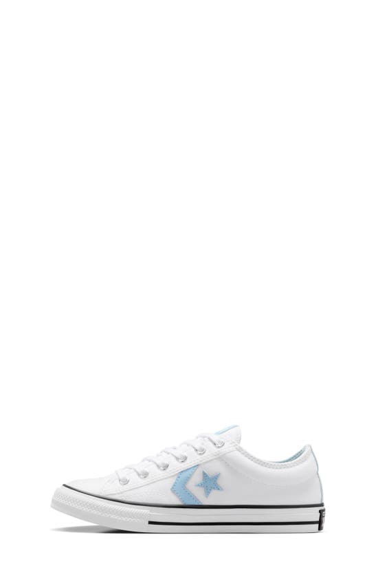 Shop Converse Kids' Star Player 76 Oxford Sneaker In White/ True Sky/ White