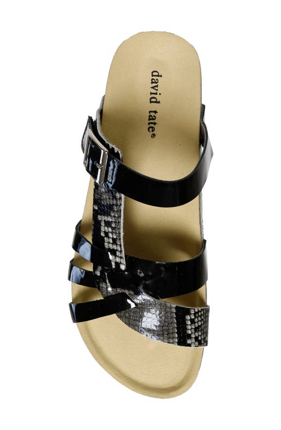 David Tate Warm Strappy Slide Sandal In Black