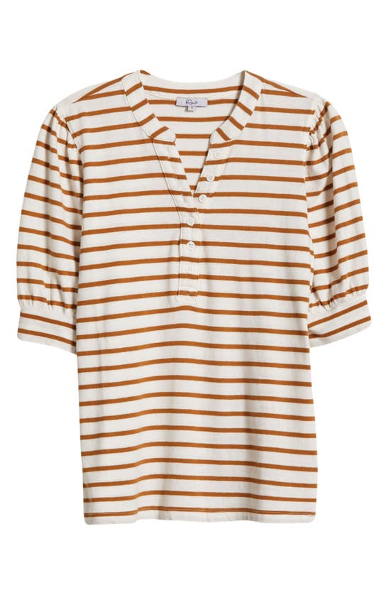 Shop Rails Jewel Stripe Short Sleeve Henley T-shirt In Carmel Stripe