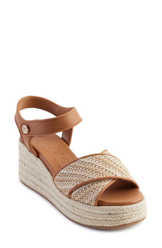 Shop Karl Lagerfeld Celeste Platform Wedge Sandal In Natural