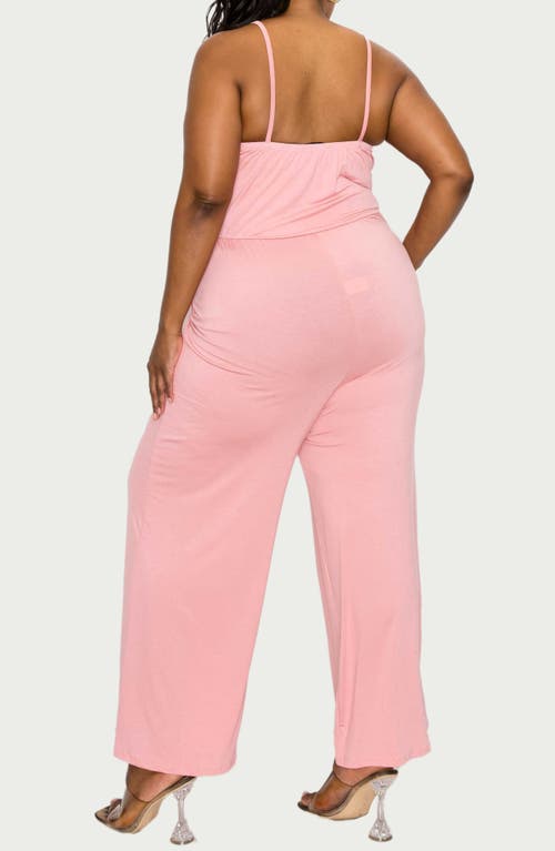 Shop L I V D Raven Wide Leg Jumpsuit In Dusty Pink