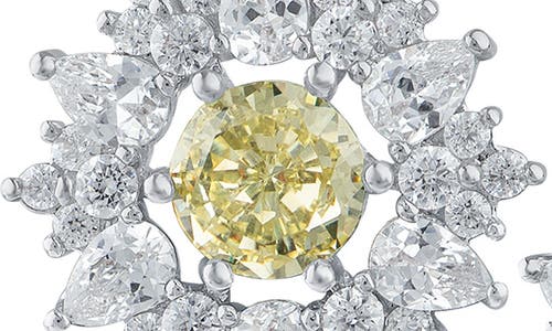 Shop Cz By Kenneth Jay Lane Cubic Zirconia Halo Stud Earrings In Yellow/silver