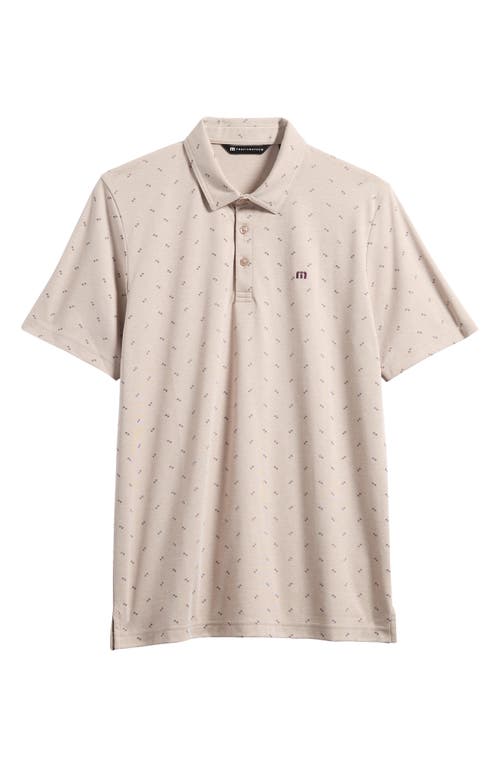 Shop Travismathew Canyon Hike Dot Print Polo In Oxford Tan