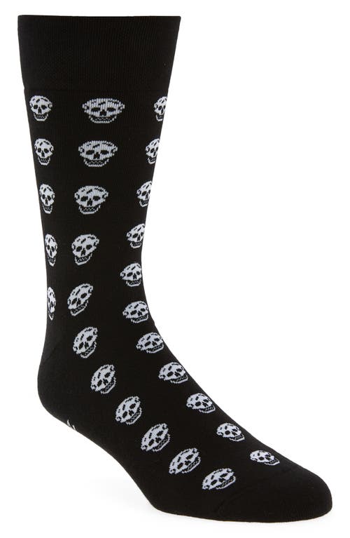 Skull Short Socks in Black/Ivory