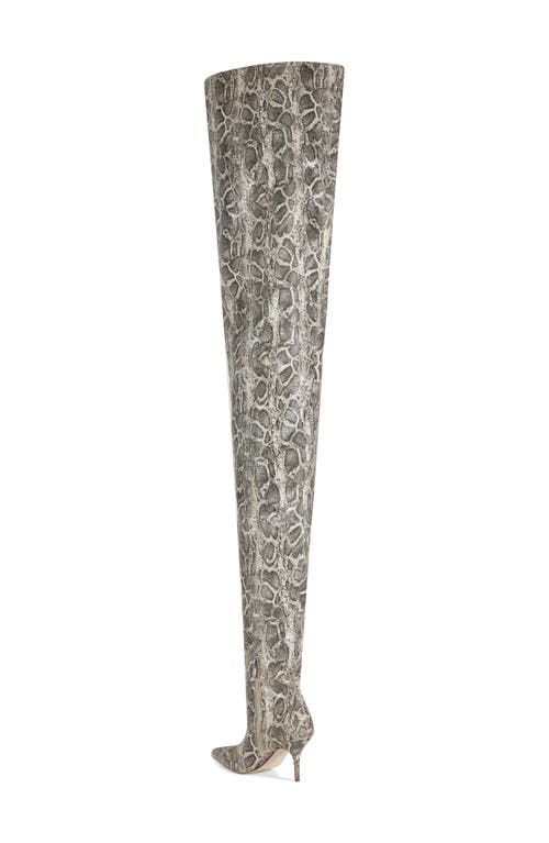 AZALEA WANG AZALEA WANG NEMY SNAKESKIN EMBOSSED THIGH HIGH BOOT 